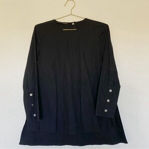 ZARA Black Tunic with Side Slits with Silver Buttons on Long Sleeve SZ S Box 336